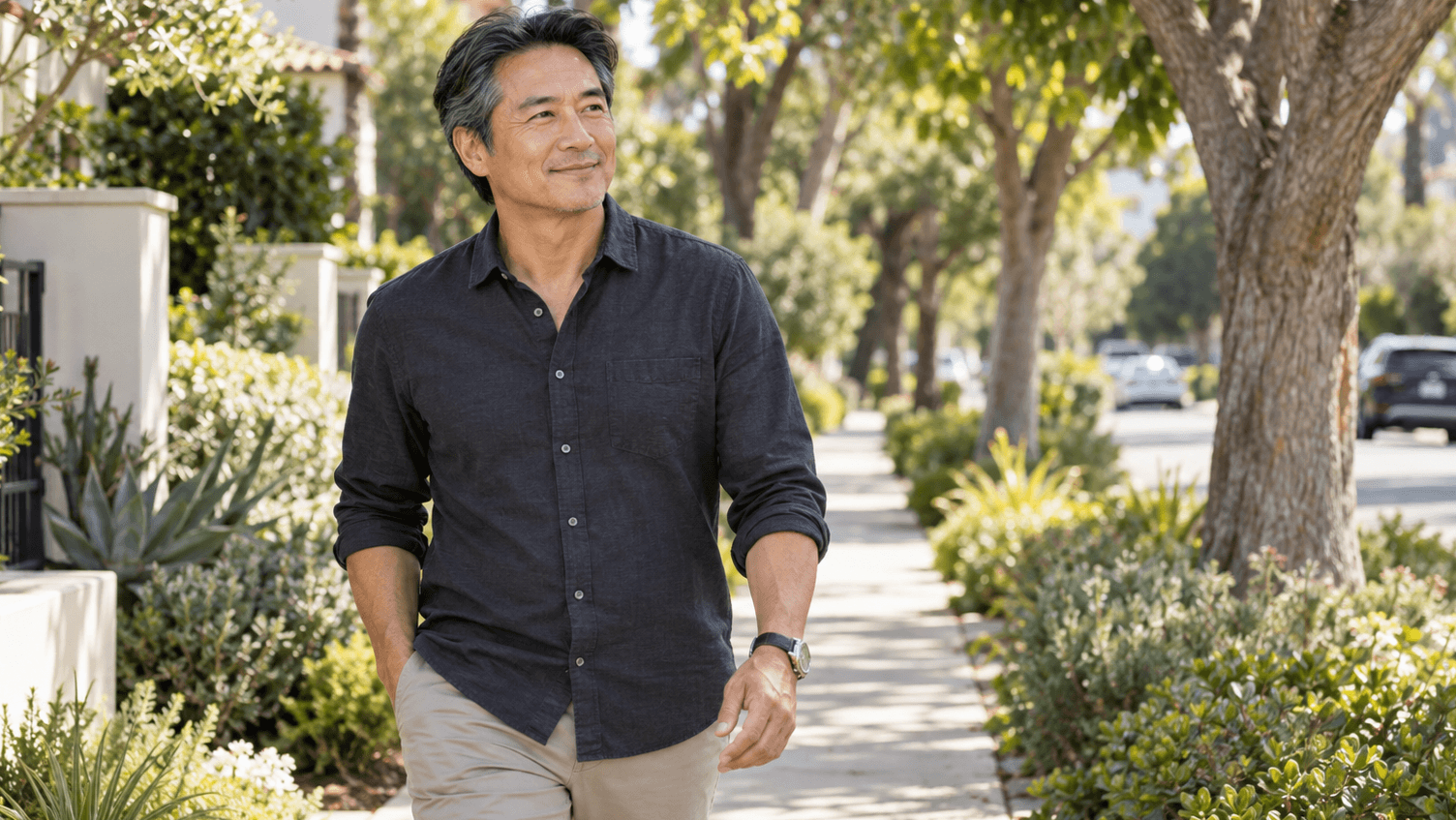 Man walking outdoors